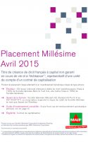 Placement Millesime Avril 2015